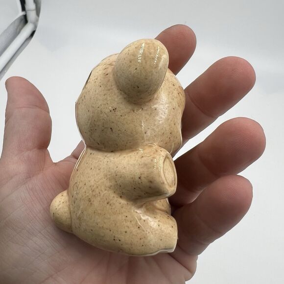 Rare Vintage Macrame Ceramic Bead Baby Bear Brown Figurine Stuffy Lovie - Picture 4 of 7